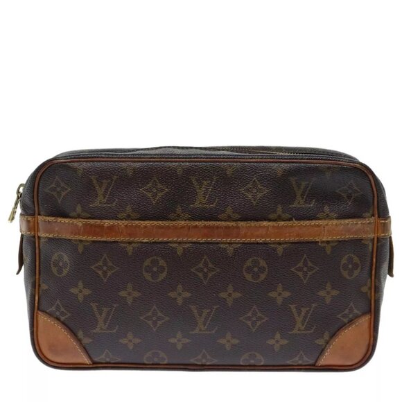 LOUIS VUITTON Monogram Compiegne 28 Clutch Bag LV Auth - Picture 2 of 16